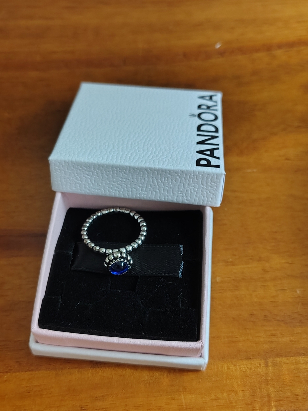 925 Silver Ring with Dark Blue Stone